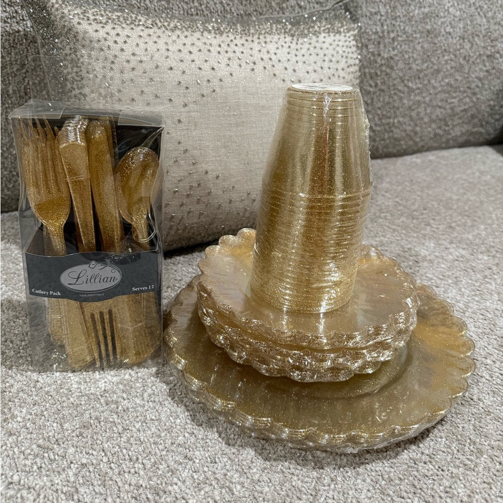 Gold Party Supplies Set